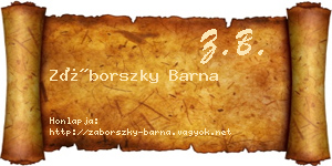 Záborszky Barna névjegykártya